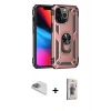 MARSİLYAN™- iPhone 13 Pro Max Kılıf Ahenk Klasik Koleksiyonu - Siyah Bilvis 3D Cam Ekran Koruyucu + Pers Alüminyum Kamera Lens - SABE