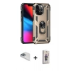MARSİLYAN™- iPhone 13 Pro Max Kılıf Ahenk Klasik Koleksiyonu - Siyah Bilvis 3D Cam Ekran Koruyucu + Pers Alüminyum Kamera Lens - SABE
