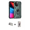 MARSİLYAN™- iPhone 13 Pro Max Kılıf Ahenk Klasik Koleksiyonu - Siyah Bilvis 3D Cam Ekran Koruyucu + Rainbow Kamera Lens Koruma Cam - MR