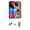 MARSİLYAN™- iPhone 13 Pro Max Kılıf Ahenk Klasik Koleksiyonu - Siyah Bilvis 3D Cam Ekran Koruyucu + Shine Kamera Lens Koruma Cam - PE