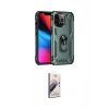 MARSİLYAN™- iPhone 13 Pro Max Kılıf Ahenk Klasik Koleksiyonu - Siyah Bilvis 3D Mat Cam Ekran Koruyucu