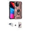 MARSİLYAN™- iPhone 13 Pro Max Kılıf Ahenk Klasik Koleksiyonu - Siyah Bilvis 3D Mat Cam Ekran Koruyucu + Pers Alüminyum Kamera Lens - LT