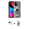 MARSİLYAN™- iPhone 13 Pro Max Kılıf Ahenk Klasik Koleksiyonu - Siyah Bilvis 3D Mat Cam Ekran Koruyucu + Pers Alüminyum Kamera Lens - LT
