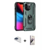 MARSİLYAN™- iPhone 13 Pro Max Kılıf Ahenk Klasik Koleksiyonu - Siyah Bilvis 3D Mat Cam Ekran Koruyucu + Pers Alüminyum Kamera Lens - LT