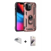 MARSİLYAN™- iPhone 13 Pro Max Kılıf Ahenk Klasik Koleksiyonu - Siyah Bilvis 3D Mat Cam Ekran Koruyucu + Pers Alüminyum Kamera Lens - SABE