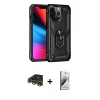 MARSİLYAN™- iPhone 13 Pro Max Kılıf Ahenk Klasik Koleksiyonu - Siyah Bilvis 3D Mat Cam Ekran Koruyucu + Raze Metal Kamera Lens - GD