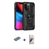 MARSİLYAN™- iPhone 13 Pro Max Kılıf Ahenk Klasik Koleksiyonu - Siyah Bilvis 3D Mat Cam Ekran Koruyucu + Renkli Kamera Lens Koruma Cam - YL