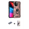 MARSİLYAN™- iPhone 13 Pro Max Kılıf Ahenk Klasik Koleksiyonu - Siyah Bilvis 3D Mat Cam Ekran Koruyucu + Renkli Kamera Lens Koruma Cam - SI