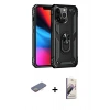 MARSİLYAN™- iPhone 13 Pro Max Kılıf Ahenk Klasik Koleksiyonu - Siyah Bilvis 3D Mat Cam Ekran Koruyucu + Renkli Kamera Lens Koruma Cam - SI