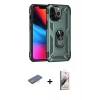 MARSİLYAN™- iPhone 13 Pro Max Kılıf Ahenk Klasik Koleksiyonu - Siyah Bilvis 3D Mat Cam Ekran Koruyucu + Renkli Kamera Lens Koruma Cam - PE