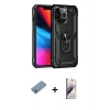 MARSİLYAN™- iPhone 13 Pro Max Kılıf Ahenk Klasik Koleksiyonu - Siyah Bilvis 3D Mat Cam Ekran Koruyucu + Shine Kamera Lens Koruma Cam - GI