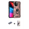 MARSİLYAN™- iPhone 13 Pro Max Kılıf Ahenk Klasik Koleksiyonu - Siyah Bilvis 3D Mat Cam Ekran Koruyucu + Renkli Kamera Lens Koruma Cam - TU