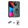 MARSİLYAN™- iPhone 13 Pro Max Kılıf Ahenk Klasik Koleksiyonu - Siyah Bilvis 3D Mat Cam Ekran Koruyucu + Renkli Kamera Lens Koruma Cam - TU