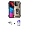 MARSİLYAN™- iPhone 13 Pro Max Kılıf Ahenk Klasik Koleksiyonu - Siyah Bilvis 5in1 3D Magic Cam Ekran Koruyucu + Sierra Blue Pers Alüminyum Kamera Lens