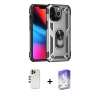 MARSİLYAN™- iPhone 13 Pro Max Kılıf Ahenk Klasik Koleksiyonu - Siyah Bilvis 5in1 3D Magic Cam Ekran Koruyucu + Shine Kamera Lens - GD