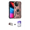 MARSİLYAN™- iPhone 13 Pro Max Kılıf Ahenk Klasik Koleksiyonu - Siyah Bilvis 5in1 3D Magic Cam Ekran Koruyucu + Rainbow Kamera Lens Koruma Cam - KI