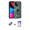 MARSİLYAN™- iPhone 13 Pro Max Kılıf Ahenk Klasik Koleksiyonu - Siyah Bilvis 5in1 3D Magic Cam Ekran Koruyucu + Açık Yeşil Metal Kamera Lens Koruma Cam