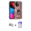 MARSİLYAN™- iPhone 13 Pro Max Kılıf Ahenk Klasik Koleksiyonu - Siyah Bilvis 5in1 3D Magic Cam Ekran Koruyucu + Rainbow Kamera Lens Koruma Cam - MR