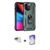 MARSİLYAN™- iPhone 13 Pro Max Kılıf Ahenk Klasik Koleksiyonu - Siyah Bilvis 5in1 3D Magic Cam Ekran Koruyucu + Pers Alüminyum Kamera Lens - GI