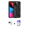 MARSİLYAN™- iPhone 13 Pro Max Kılıf Ahenk Klasik Koleksiyonu - Siyah Bilvis 5in1 3D Magic Cam Ekran Koruyucu + Lacivert Pers Alüminyum Kamera Lens