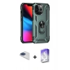 MARSİLYAN™- iPhone 13 Pro Max Kılıf Ahenk Klasik Koleksiyonu - Siyah Bilvis 5in1 3D Magic Cam Ekran Koruyucu + Lacivert Pers Alüminyum Kamera Lens