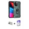 MARSİLYAN™- iPhone 13 Pro Max Kılıf Ahenk Klasik Koleksiyonu - Siyah Bilvis 5in1 3D Magic Cam Ekran Koruyucu + Rainbow Kamera Lens Koruma Cam - REGD