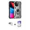MARSİLYAN™- iPhone 13 Pro Max Kılıf Ahenk Klasik Koleksiyonu - Siyah Bilvis 5in1 3D Magic Cam Ekran Koruyucu + Pers Alüminyum Kamera Lens - GI