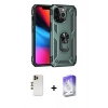 MARSİLYAN™- iPhone 13 Pro Max Kılıf Ahenk Klasik Koleksiyonu - Siyah Bilvis 5in1 3D Magic Cam Ekran Koruyucu + Shine Kamera Lens - GD
