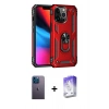 MARSİLYAN™- iPhone 13 Pro Max Kılıf Ahenk Klasik Koleksiyonu - Siyah Bilvis 5in1 3D Magic Cam Ekran Koruyucu + Neon Fosforlu Kamera Lens - MI