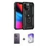 MARSİLYAN™- iPhone 13 Pro Max Kılıf Ahenk Klasik Koleksiyonu - Siyah Bilvis 5in1 3D Magic Cam Ekran Koruyucu + Neon Fosforlu Kamera Lens - BZ