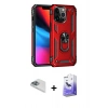 MARSİLYAN™- iPhone 13 Pro Max Kılıf Ahenk Klasik Koleksiyonu - Siyah Bilvis 5in1 5D Magic Hayalet Cam Ekran Koruyucu + Pers Alüminyum Kamera Lens - SABE