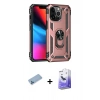 MARSİLYAN™- iPhone 13 Pro Max Kılıf Ahenk Klasik Koleksiyonu - Siyah Bilvis 5in1 5D Magic Hayalet Cam Ekran Koruyucu + Shine Kamera Lens Koruma Cam - MI