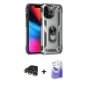MARSİLYAN™- iPhone 13 Pro Max Kılıf Ahenk Klasik Koleksiyonu - Siyah Bilvis 5in1 5D Magic Hayalet Cam Ekran Koruyucu + Raze Metal Kamera Lens - GD