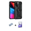 MARSİLYAN™- iPhone 13 Pro Max Kılıf Ahenk Klasik Koleksiyonu - Siyah Bilvis 5in1 5D Magic Hayalet Cam Ekran Koruyucu + Shine Kamera Lens Koruma Cam - MI