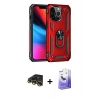 MARSİLYAN™- iPhone 13 Pro Max Kılıf Ahenk Klasik Koleksiyonu - Siyah Bilvis 5in1 5D Magic Hayalet Cam Ekran Koruyucu + Raze Metal Kamera Lens - GD