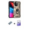 MARSİLYAN™- iPhone 13 Pro Max Kılıf Ahenk Klasik Koleksiyonu - Siyah Bilvis 5in1 5D Magic Hayalet Cam Ekran Koruyucu + Shine Kamera Lens Koruma Cam - GI
