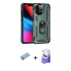 MARSİLYAN™- iPhone 13 Pro Max Kılıf Ahenk Klasik Koleksiyonu - Siyah Bilvis 5in1 5D Magic Hayalet Cam Ekran Koruyucu + Shine Kamera Lens Koruma Cam - MI