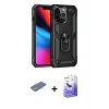 MARSİLYAN™- iPhone 13 Pro Max Kılıf Ahenk Klasik Koleksiyonu - Siyah Bilvis 5in1 5D Magic Hayalet Cam Ekran Koruyucu + Renkli Kamera Lens Koruma Cam - YL