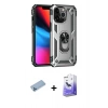 MARSİLYAN™- iPhone 13 Pro Max Kılıf Ahenk Klasik Koleksiyonu - Siyah Bilvis 5in1 5D Magic Hayalet Cam Ekran Koruyucu + Shine Kamera Lens Koruma Cam - MI