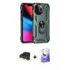 MARSİLYAN™- iPhone 13 Pro Max Kılıf Ahenk Klasik Koleksiyonu - Siyah Bilvis 5in1 5D Magic Hayalet Cam Ekran Koruyucu + Raze Metal Kamera Lens - GD
