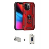 MARSİLYAN™- iPhone 13 Pro Max Kılıf Ahenk Klasik Koleksiyonu - Siyah Bilvis Hayalet Cam Ekran Koruyucu + Rainbow Kamera Lens Koruma Cam - BZ