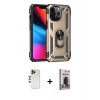 MARSİLYAN™- iPhone 13 Pro Max Kılıf Ahenk Klasik Koleksiyonu - Siyah Bilvis Hayalet Cam Ekran Koruyucu + Shine Kamera Lens - GD