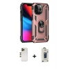 MARSİLYAN™- iPhone 13 Pro Max Kılıf Ahenk Klasik Koleksiyonu - Siyah Bilvis Hayalet Cam Ekran Koruyucu + Gold Shine Kamera Lens