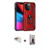 MARSİLYAN™- iPhone 13 Pro Max Kılıf Ahenk Klasik Koleksiyonu - Siyah Bilvis Hayalet Cam Ekran Koruyucu + Pers Alüminyum Kamera Lens - GD
