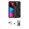 MARSİLYAN™- iPhone 13 Pro Max Kılıf Ahenk Klasik Koleksiyonu - Siyah Bilvis Hayalet Cam Ekran Koruyucu + Pers Alüminyum Kamera Lens - GD