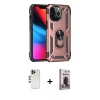 MARSİLYAN™- iPhone 13 Pro Max Kılıf Ahenk Klasik Koleksiyonu - Siyah Bilvis Hayalet Cam Ekran Koruyucu + Shine Kamera Lens - GD