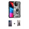 MARSİLYAN™- iPhone 13 Pro Max Kılıf Ahenk Klasik Koleksiyonu - Siyah Bilvis Hayalet Cam Ekran Koruyucu + Neon Fosforlu Kamera Lens - MI