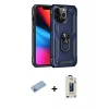 MARSİLYAN™- iPhone 13 Pro Max Kılıf Ahenk Klasik Koleksiyonu - Siyah Bilvis Hayalet Cam Ekran Koruyucu + Shine Kamera Lens Koruma Cam - MI