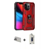 MARSİLYAN™- iPhone 13 Pro Max Kılıf Ahenk Klasik Koleksiyonu - Siyah Bilvis Hayalet Cam Ekran Koruyucu + Rainbow Kamera Lens Koruma Cam - MR