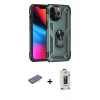 MARSİLYAN™- iPhone 13 Pro Max Kılıf Ahenk Klasik Koleksiyonu - Siyah Bilvis Hayalet Cam Ekran Koruyucu + Renkli Kamera Lens Koruma Cam - MI